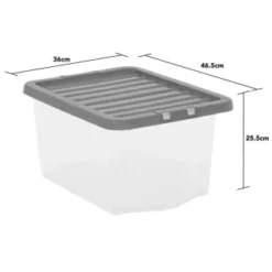 B&M Clear Storage Box With Lid 30L - Grey 7 B&M Clear Storage Box With Lid 30L - Grey -Chic Home Decor Store 258020 30l storage box with lid grey 3