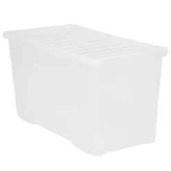 B&M Large Storage Box With Lid 110L - Clear -Chic Home Decor Store 284861 110l storage box with lid clear
