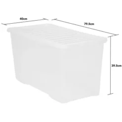 B&M Large Storage Box With Lid 110L - Clear -Chic Home Decor Store 284861 110l storage box with lid clear 3