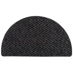 B&M Half Moon Indoor Chevron Doormat 40 X 70cm -Chic Home Decor Store 319759 Half Moon Indoor Chevron Mat 40x70cm dark grey