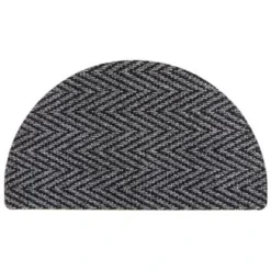 B&M Half Moon Indoor Chevron Doormat 40 X 70cm -Chic Home Decor Store 319759 Half Moon Indoor Chevron Mat 40x70cm light grey