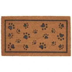B&M Rubber & Coir Doormat - Paw Prints