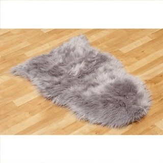 B&M Faux Sheepskin Rug 60 X 90cm - Grey 1 B&M Faux Sheepskin Rug 60 X 90cm - Grey