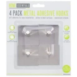 B&M Metal Adhesive Hooks 4pk - Square -Chic Home Decor Store 332165 metal hooks 4pk square