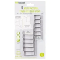 B&M Multifunctional 2-Way Overdoor Hooks 6pk