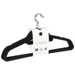 B&M Pure Velvet Hangers 8pk - Black