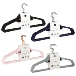 B&M Pure Velvet Hangers 8pk - Grey -Chic Home Decor Store 333534 8pk velvet hangers group 1