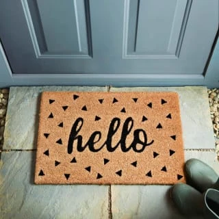 B&M Printed Coir Doormat - Hello 1 B&M Printed Coir Doormat - Hello