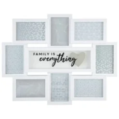B&M Multi Aperture Photo Frame 8pc - Family Is Everything -Chic Home Decor Store 362635 8 aperture quote frame family is everything white