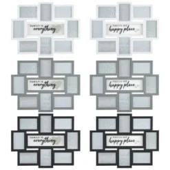 B&M Multi Aperture Photo Frame 8pc - Family Is Everything -Chic Home Decor Store 362635 8 aperture quote frame group