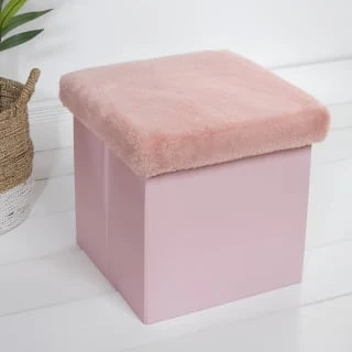 B&M Foldable Fur Seat - Blush 1 B&M Foldable Fur Seat - Blush