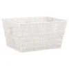 B&M Vannes Heart Cut Out Wicker Basket - White