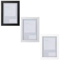 B&M Block Photo Frame 5 X 7" 2pk - White -Chic Home Decor Store 367046 2pk block photo frame 5x7 main