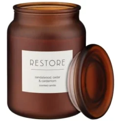 B&M Large Spa Scented Candle - Amber - Restore -Chic Home Decor Store 368679 large spa candle restore 3