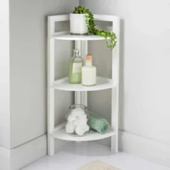 Maine 3 Tier Corner Shelving - White