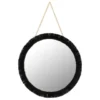B&M Fringe Round Hanging Mirror - Black