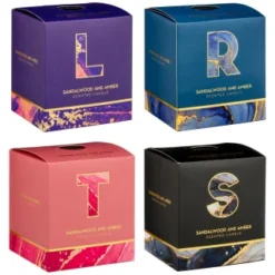 B&M Alphabet Candle (Assorted) - Sandalwood & Amber -Chic Home Decor Store 372815 372816 372849 alphabet candle sandalwood and amber main