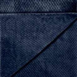 B&M Waffle Faux Fur Throw - Navy -Chic Home Decor Store 372950 waffle faux fur throw navy 2