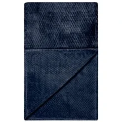 B&M Waffle Faux Fur Throw - Navy -Chic Home Decor Store 372950 waffle faux fur throw navy