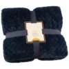 B&M Waffle Faux Fur Throw - Navy