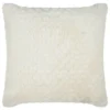 B&M Waffle Faux Fur Cushion 48 X 48cm - Cream