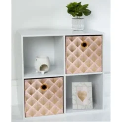 B&M Metallic Storage Cubes 2pk - Blush