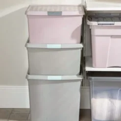 B&M Waffle Clip Box 25.5L - Blush -Chic Home Decor Store 375471 blush 25 5l waffle clip box 6