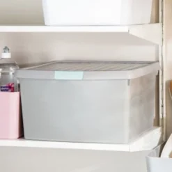 B&M Waffle Clip Box 25.5L - Grey -Chic Home Decor Store 375472 grey 25 5l waffle clip box 3