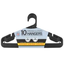 B&M Jumbo Hangers 10pk - Black -Chic Home Decor Store 376555 10pk strong clothes hangers blacks 2