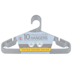 B&M Jumbo Hangers 10pk - Grey 6 B&M Jumbo Hangers 10pk - Grey -Chic Home Decor Store 376556 10pk strong clothes hangers grey 2