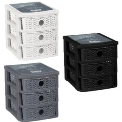 B&M 3 Tier Chevron Storage Organiser - Black -Chic Home Decor Store 377462 3 drawer chevron organiser main