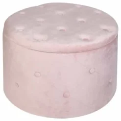 B&M Round Blush Ottoman