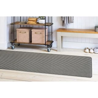 B&M Loop Washable Runner - Grey Stripe 1 B&M Loop Washable Runner - Grey Stripe