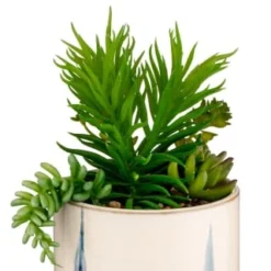 B&M Succulent In Blue Drip Pot -Chic Home Decor Store 380106 succulent in blue drip pot 2