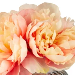 B&M Peony In Ribbed Glass Vase -Chic Home Decor Store 380201 peony in ribbed glass vase 2