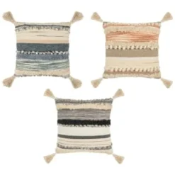 B&M Esme Stripe Woven Cushion - Natural -Chic Home Decor Store 380483 380610 380760 esme stripe woven cushion main 1