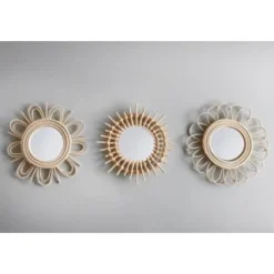 B&M Rattan Mirror 3pk