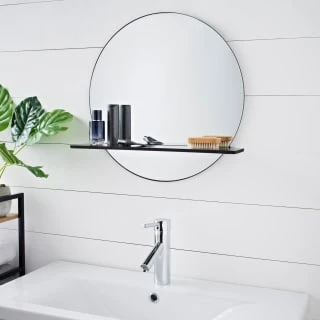 B&M Bathroom Mirror With Wooden Shelf 1 B&M Bathroom Mirror With Wooden Shelf