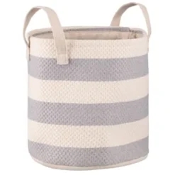 B&M Perissa Nordic Striped Basket - Blue & White