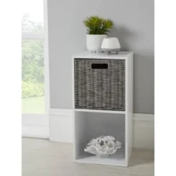 Kavala Cotton Lokken Cube Shelving Unit & Basket - Black