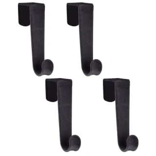 B&M Velvet Overdoor Hooks 4pk - Black 1 B&M Velvet Overdoor Hooks 4pk - Black
