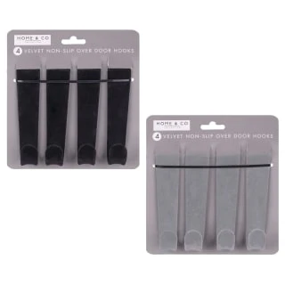 B&M Velvet Overdoor Hooks 4pk - Black 4 B&M Velvet Overdoor Hooks 4pk - Black - Image 4