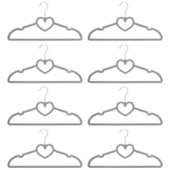 B&M Velvet Heart Shaped Hangers 8pk - Grey 6 B&M Velvet Heart Shaped Hangers 8pk - Grey -Chic Home Decor Store 383671 8pk velvet shaped hangers hearts grey