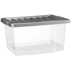 B&M Clear Storage Boxes With Lids 3pk 20L -Chic Home Decor Store 384092 20l lidded box 3pk