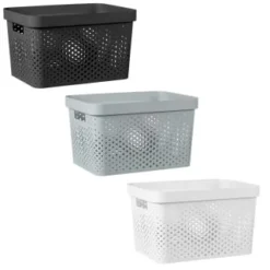 B&M Large Rectangular Spot Storage Basket - Grey -Chic Home Decor Store 384183 384188 384198 rectangular large spot basket black 1