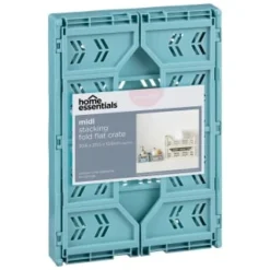 Midi Stacking Fold Flat Crate 30.6 X 20.5 X 12.6cm - Teal -Chic Home Decor Store 384975 home essentials midi stacking fold flat crate soft teal
