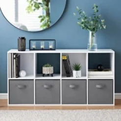 New Release -Chic Home Decor Store 385647 lokken 8 cube shelving with 4 baskets