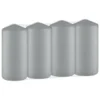 Grey Pillar Candles 4pk