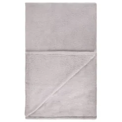 B&M Cosy At Home Silver Teddy Throw -Chic Home Decor Store 388657 teddy throw silver 3