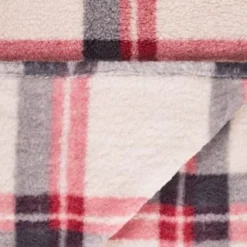 Simply Everyday Check Sherpa Throw - Red -Chic Home Decor Store 388703 red check sherpa throw 4